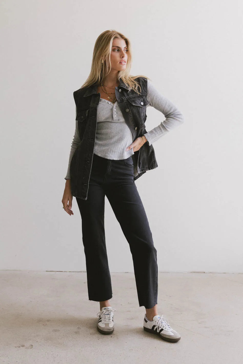 Taylor Denim Vest in Black FINAL SALE