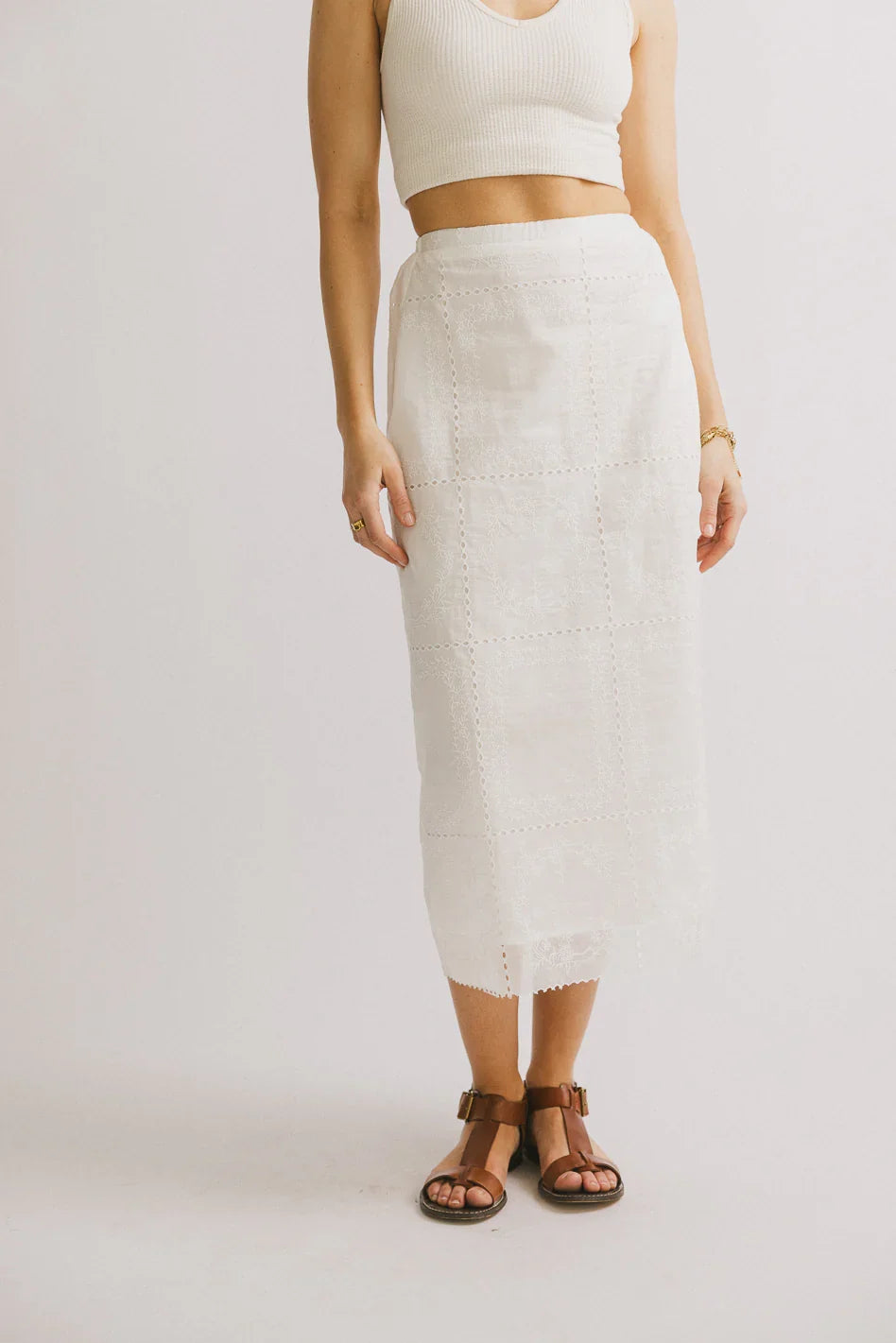 Millie Embroidered Midi Skirt FINAL SALE