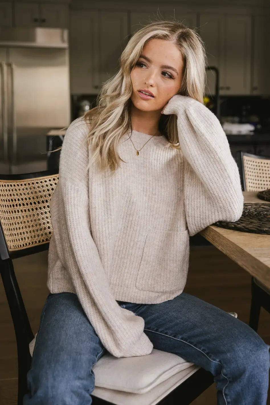 Aliyah Knit Sweater in Taupe FINAL SALE