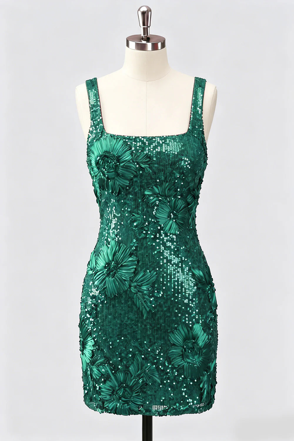 Burgundy Square Neck Bodycon Sequin Homecoming Dress