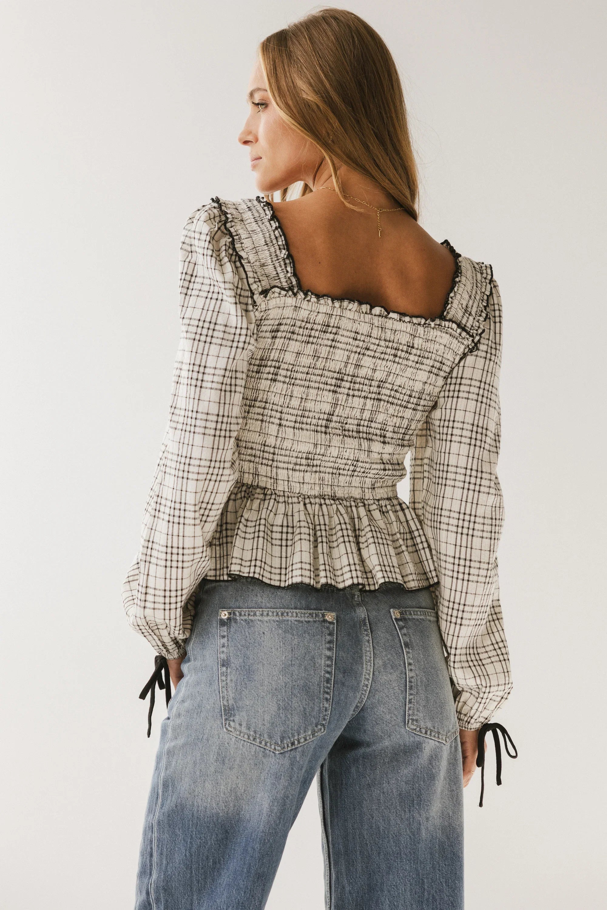 Vale Smocked Blouse in Black FINAL SALE