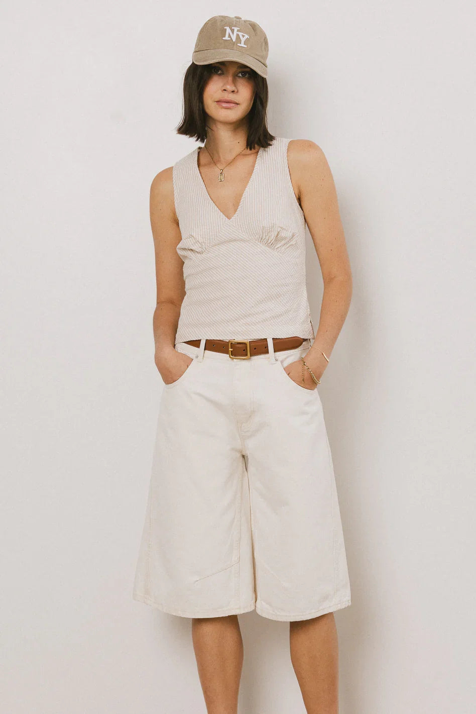 Alden Bermuda Shorts in Cream FINAL SALE