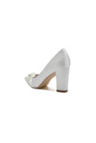 Beaded Pointed Toe Slip on Wedding Shoes With Flower
