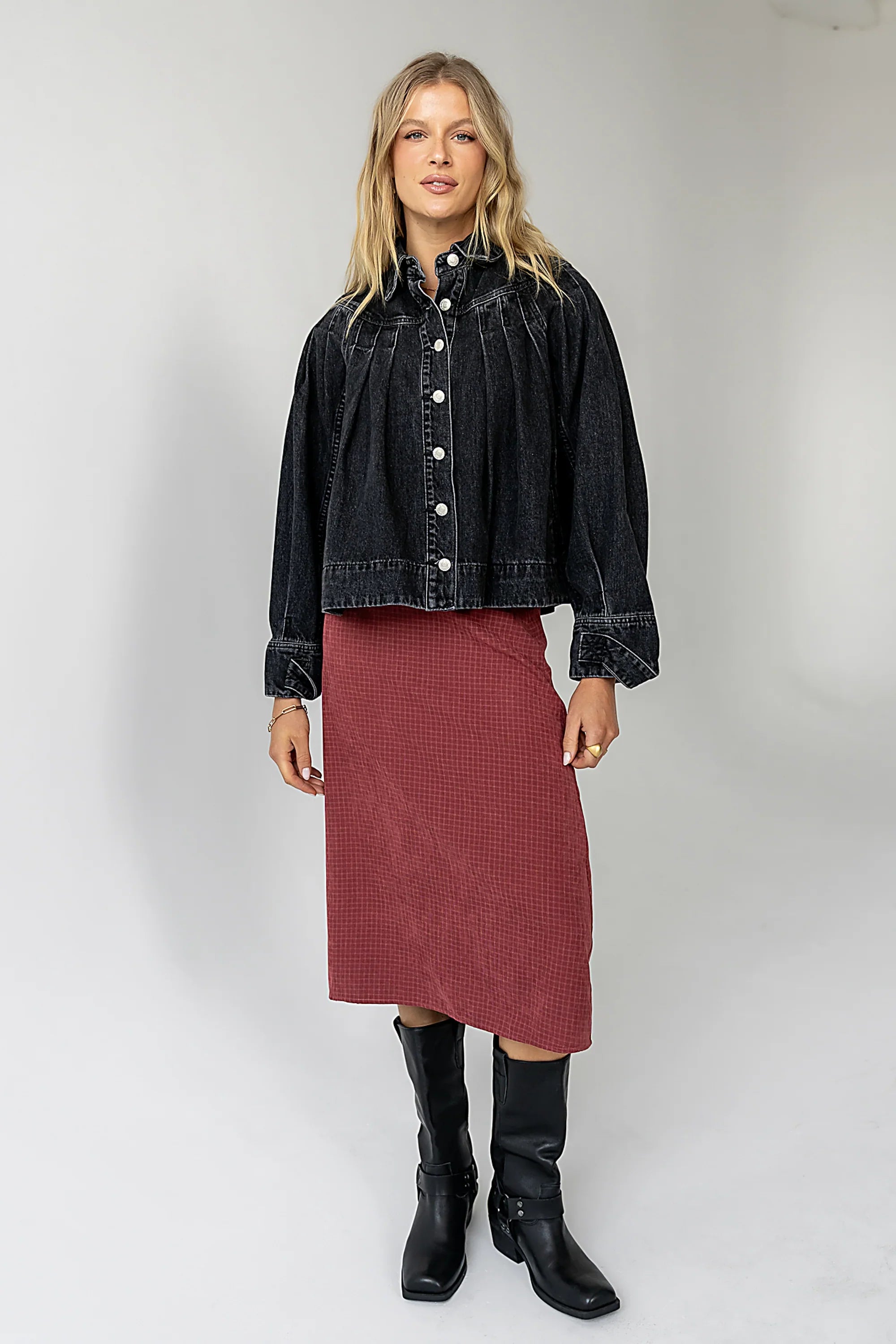Miley Midi Skirt in Maroon FINAL SALE