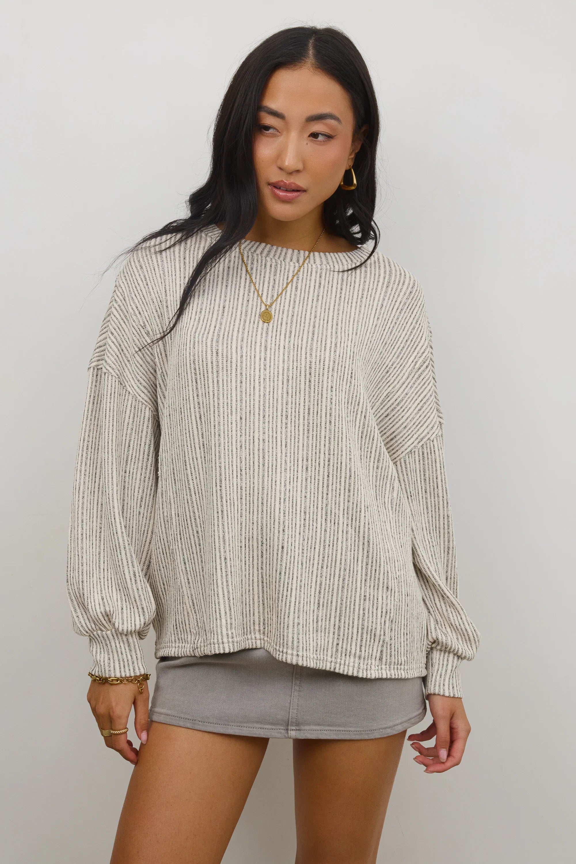 Tate Knit Sweater in Oatmeal