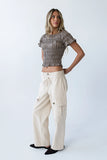 Kirsty Straight Leg Pants in Bone