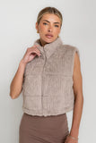Ginny Fur Vest in Taupe