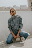 Regina Denim Jacket in Plaid Denim