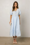 Jozette Floral Midi Dress in Blue FINAL SALE