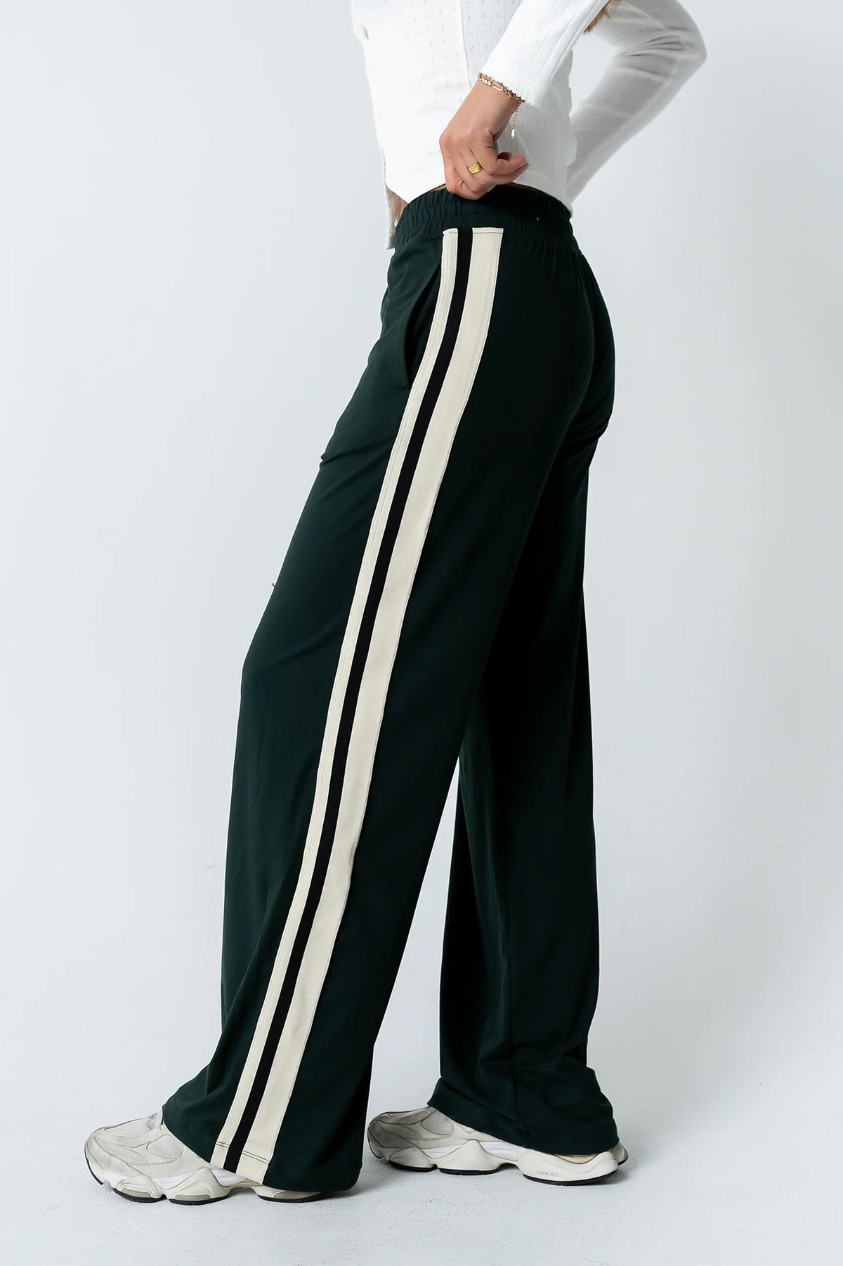 Avery Striped Pants in Green FINAL SALE