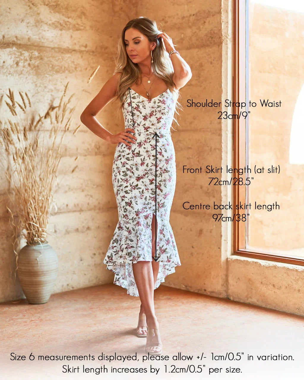 Michaela Dress Embroidered Eyelet Lace Floral Midi Dress