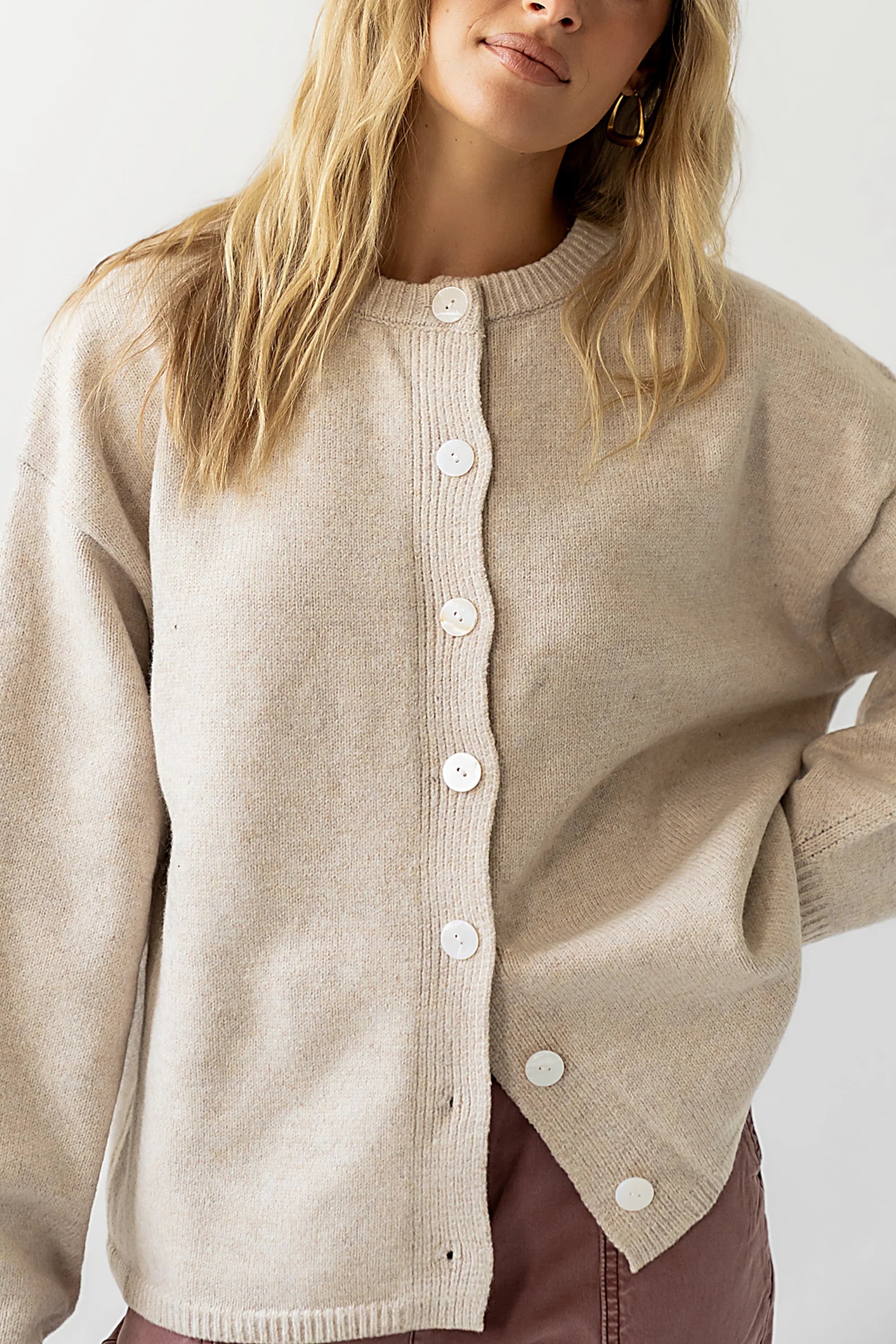 Kaia Knit Cardigan in Oatmeal