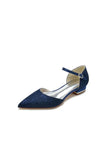 Lace One strap Buckle Pointed Toe Mules