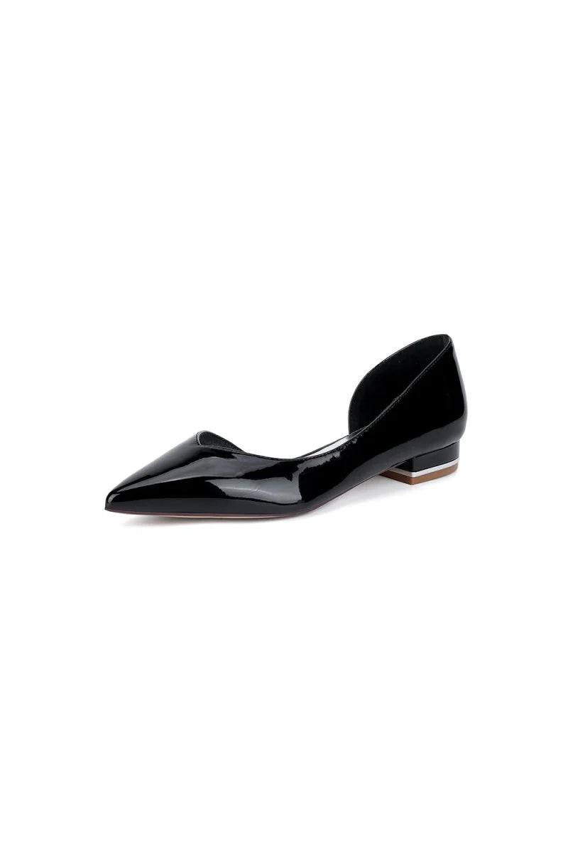 Burgundy Pointed Toe Flats with a Sleek Finish