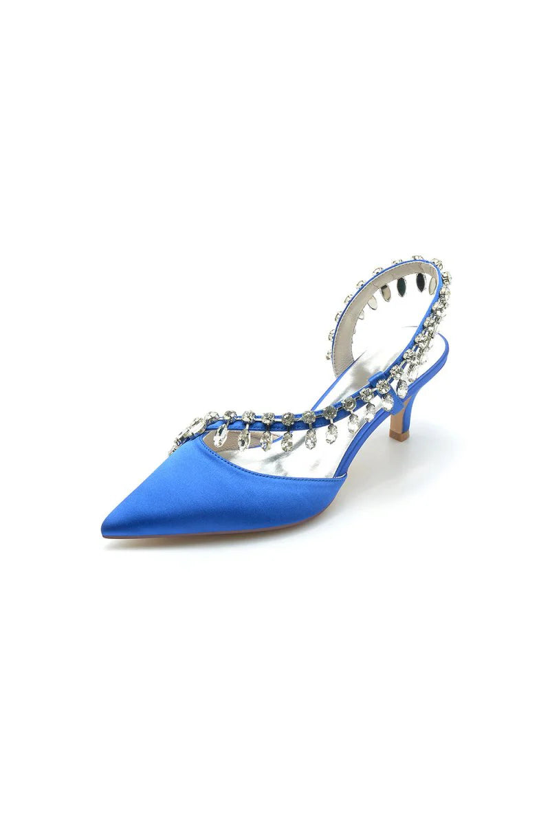 Rhinestone Beaded Pointed Toe High Heels