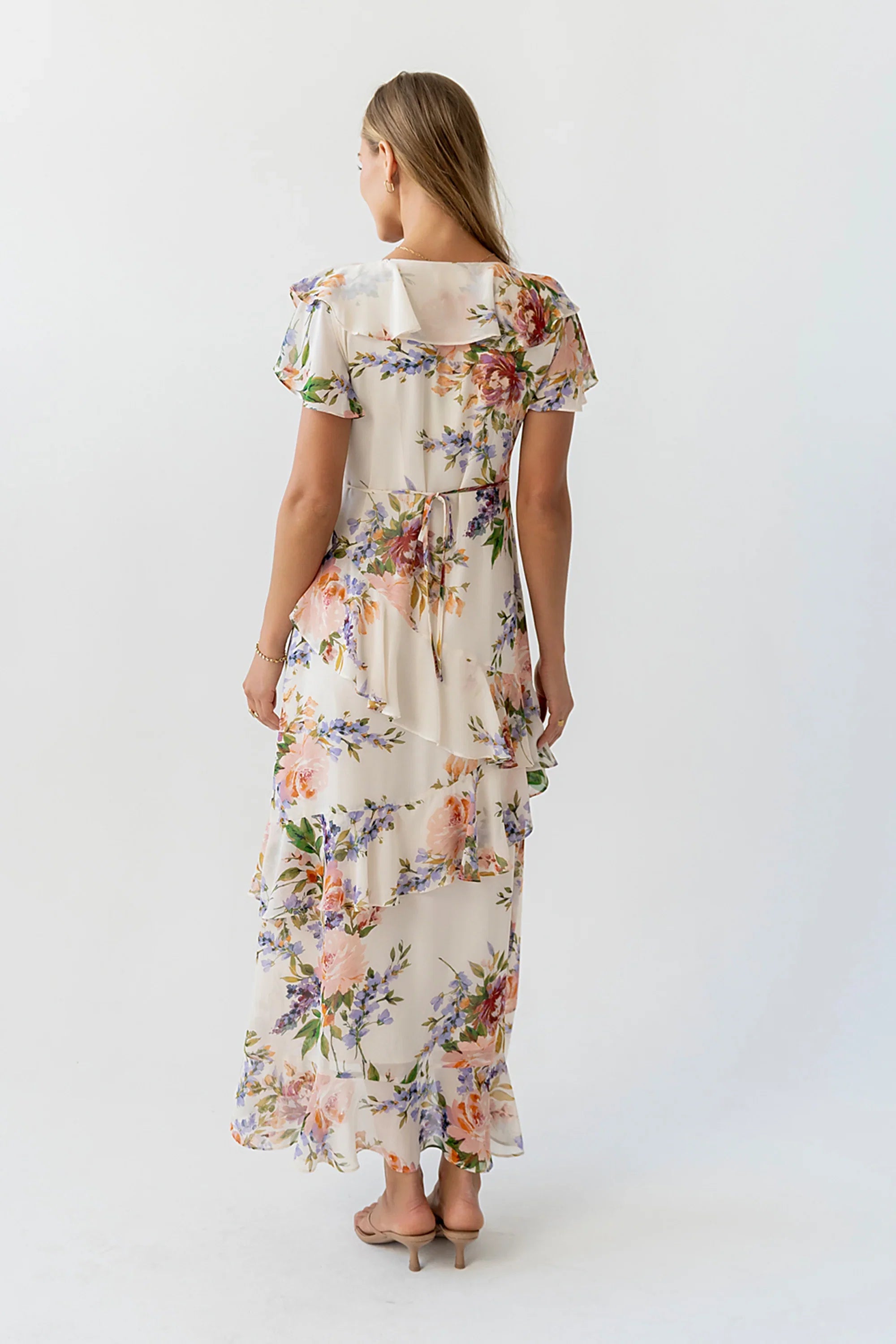 Lauren Ruffle Floral Maxi Dress