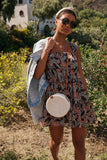 Shawn Floral Mini Dress in Brown FINAL SALE