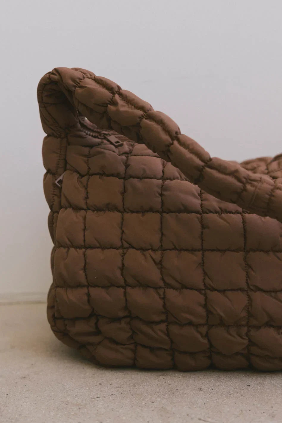 Nora Quilted Tote Bag in Brown FINAL SALE