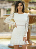 Medindie Dress White Lace Open Back Dress