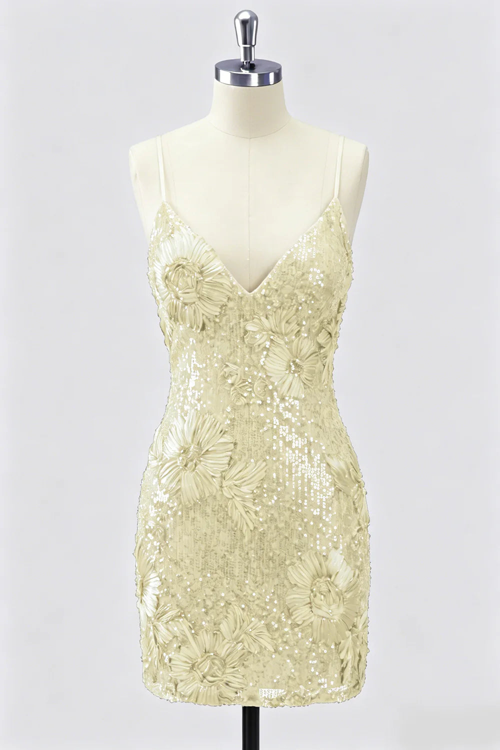 Sequin Bodycon Spaghetti Straps Dark Green Homecoming Dress