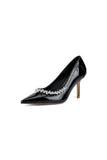 Ivory High Heels with Crystal Embellished Metal Accent