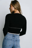 Irene Ribbed Sweater in Black FINAL SALE