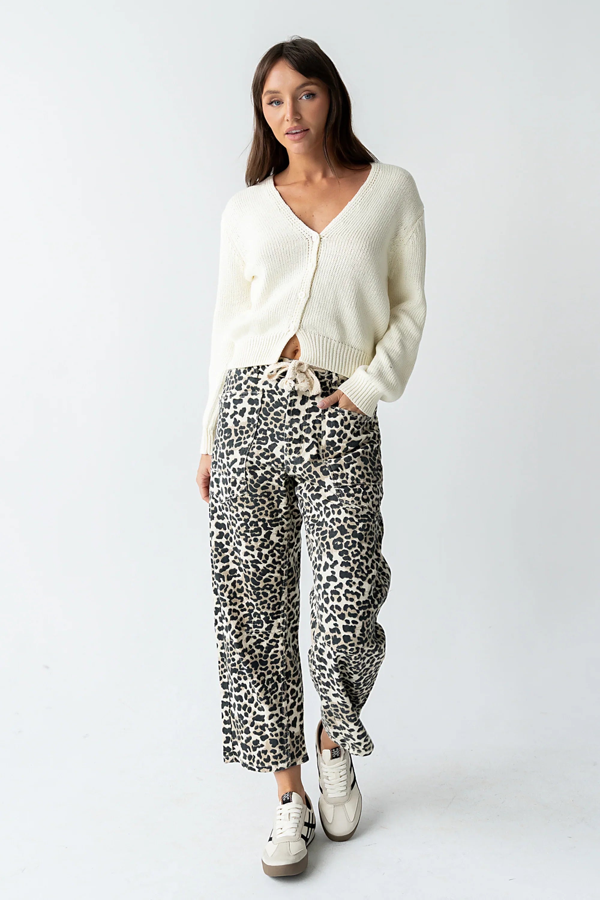 Jocelyn Barrel Jeans in Leopard