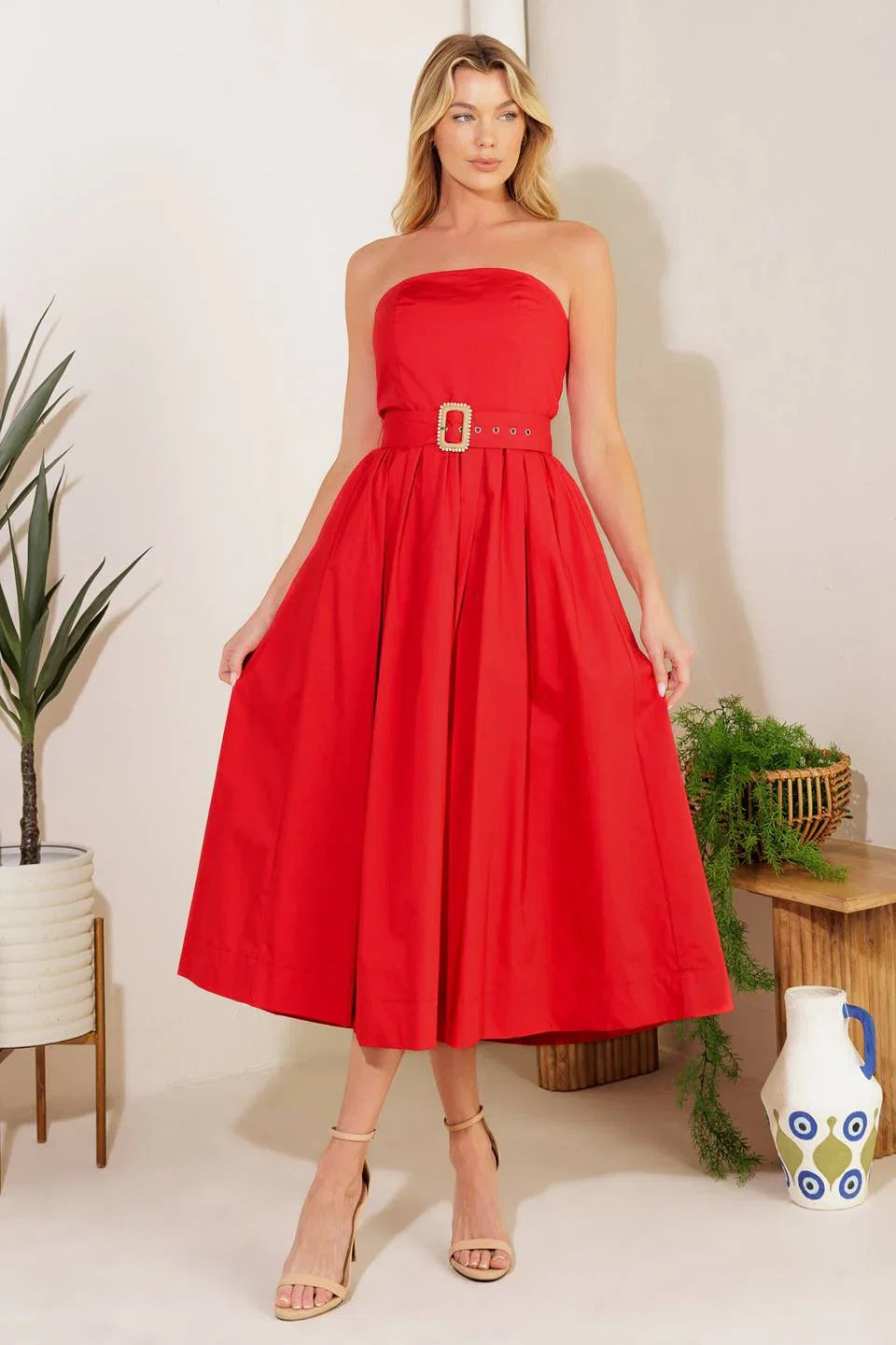 DAYS THAT FADE WOVEN MIDI DRESS FINAL SALE
