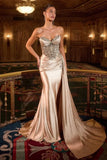 Laryn Gown Strapless Dress With Crystal Beaded Bodice