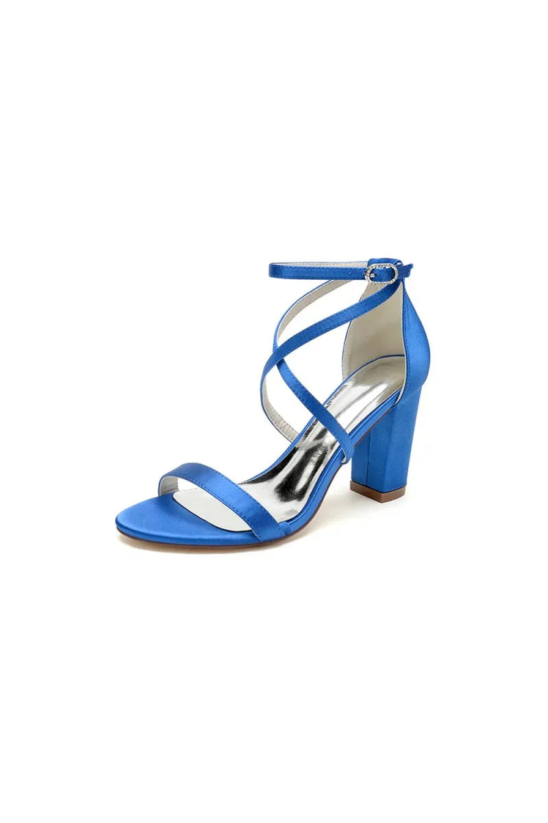 Simple Open Toe Cross Strap High Heels