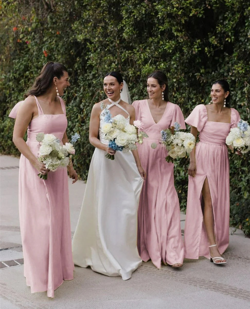 Chic A Line Daffodi Long Bridesmaid Dresses