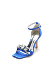 Buckle Strap Chain Square Open Toe Chunky Heels