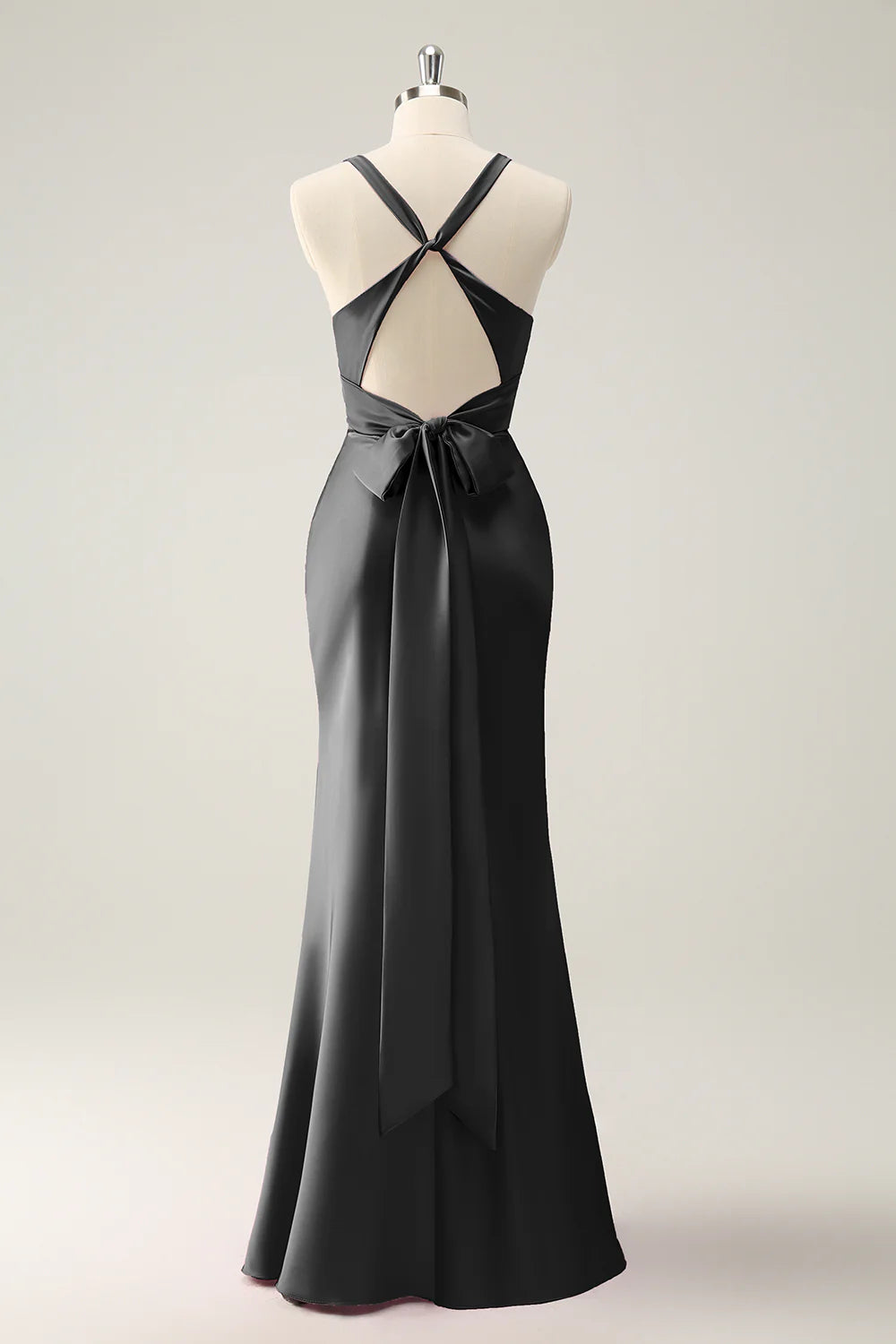 Elegant Pink Mermaid Deep V Neck Long Bridesmaid Dress with Lace Up Back