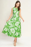 GARDEN GODDESS GREEN MIDI DRESS FINAL SALE