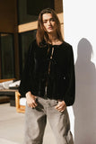Lucie Peplum Tie Blouse in Black FINAL SALE