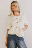 Brenda Knit Cardigan in Ivory FINAL SALE