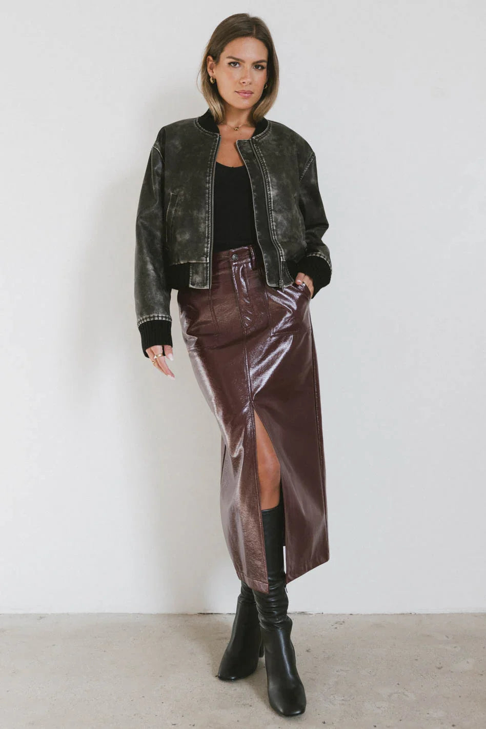 Clarissa Bomber Jacket in Black FINAL SALE