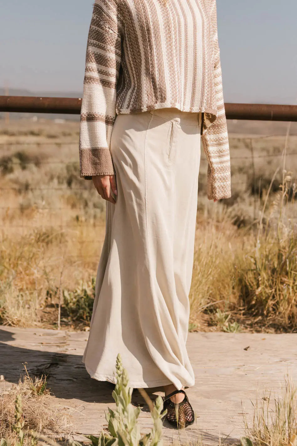Sunny Maxi Skirt in Taupe FINAL SALE