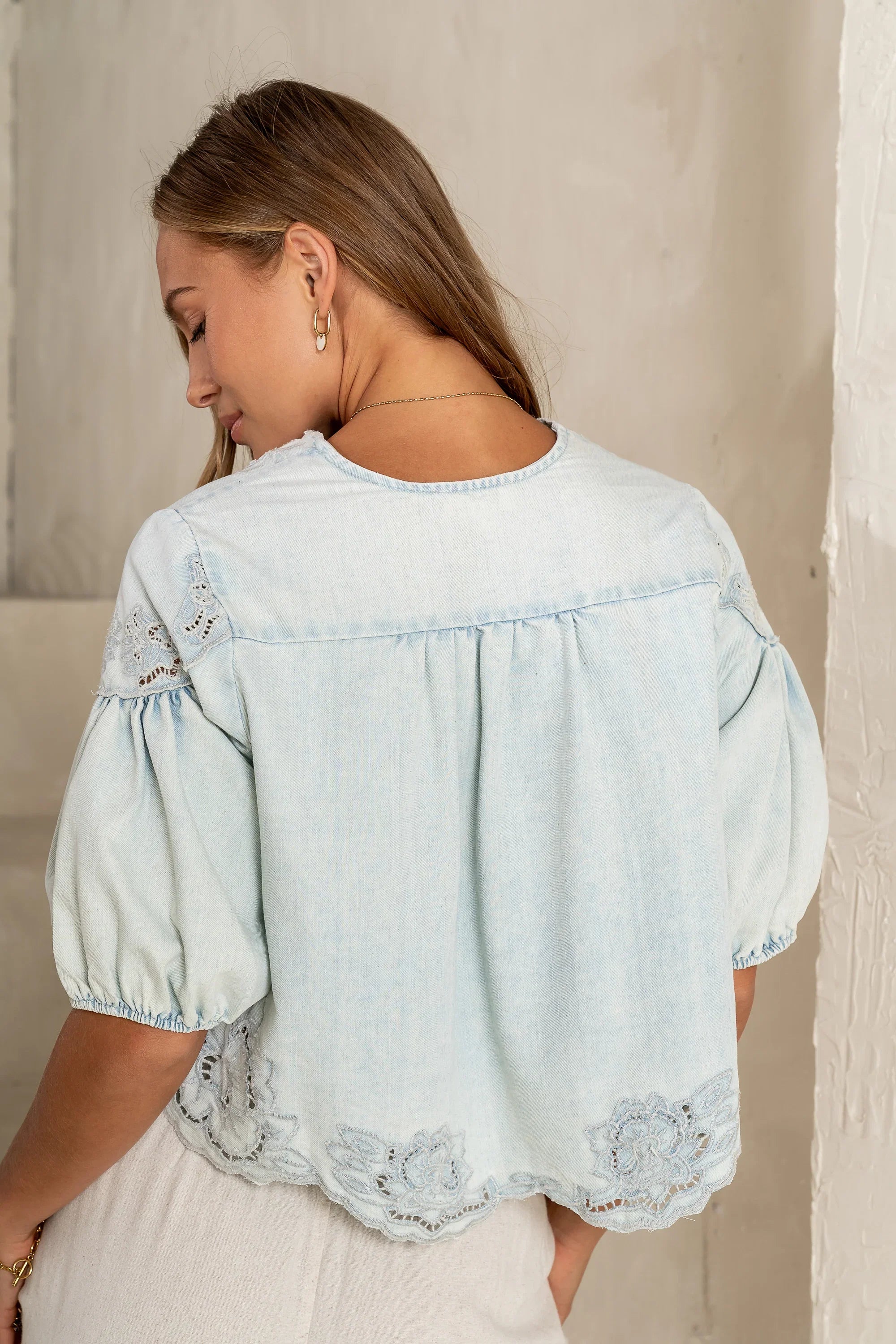 Lennon Floral Embroidered Blouse FINAL SALE