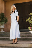 Nellie Drop Waist Maxi Dress in Blue