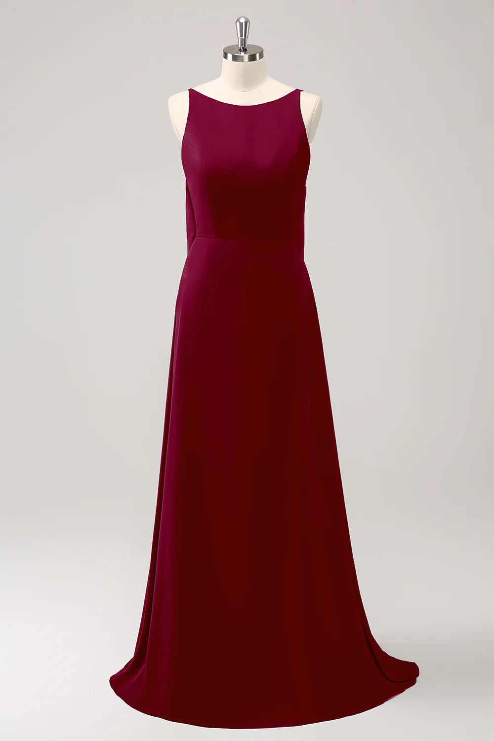 Dark Green A Line Backless Long Bridesmaid Dress with Sleeveless