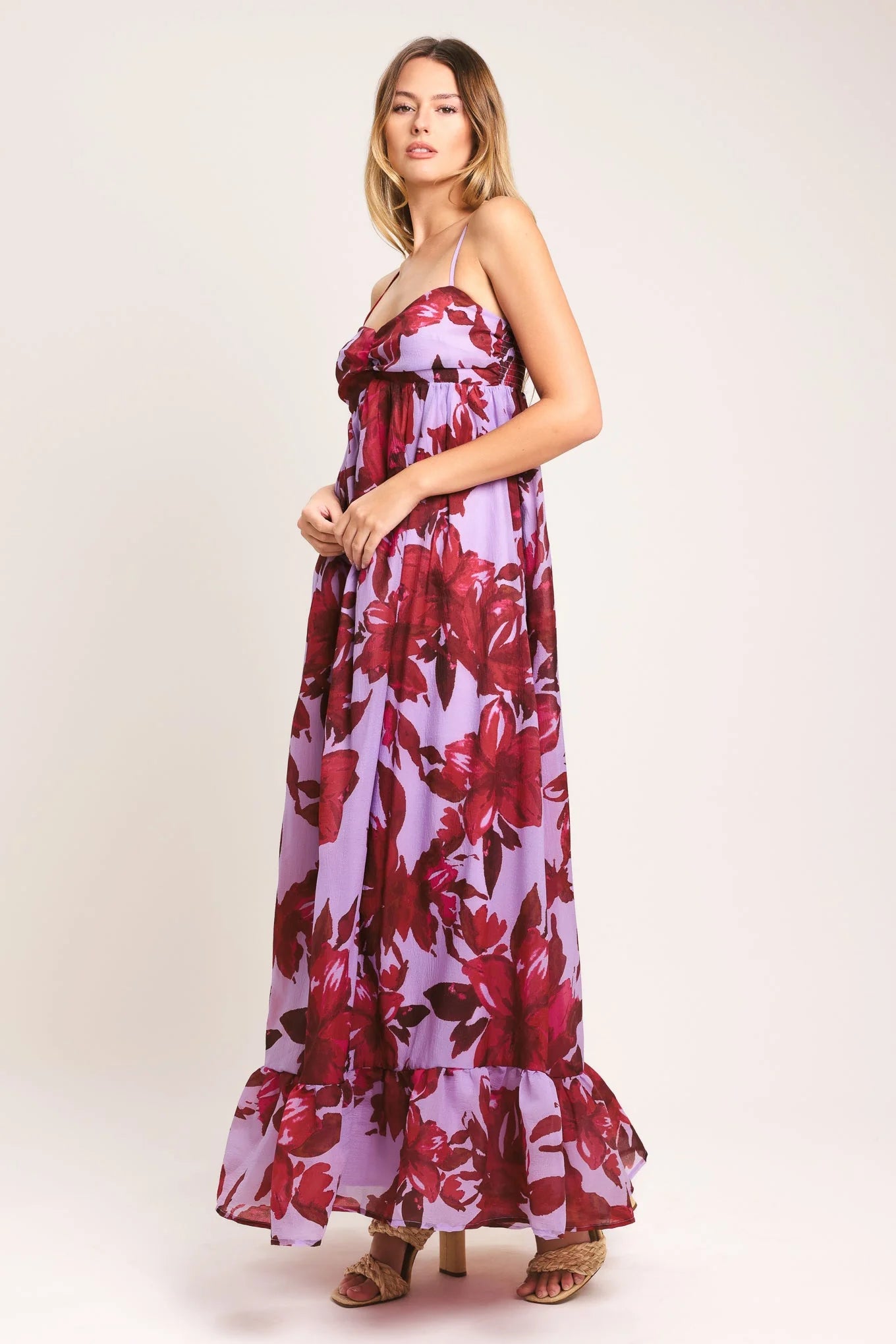 LOVE BLOSSOM FLORAL MAXI DRESS