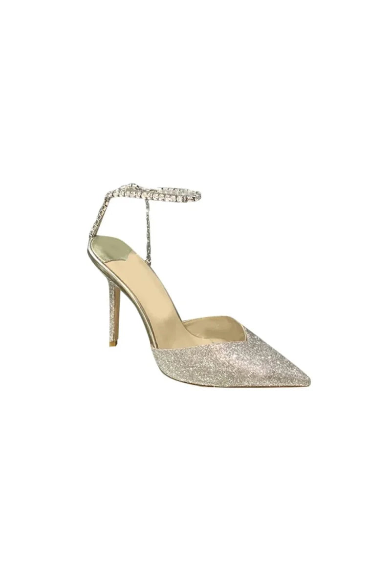 Off White Stiletto Ankle High Heel Sandals