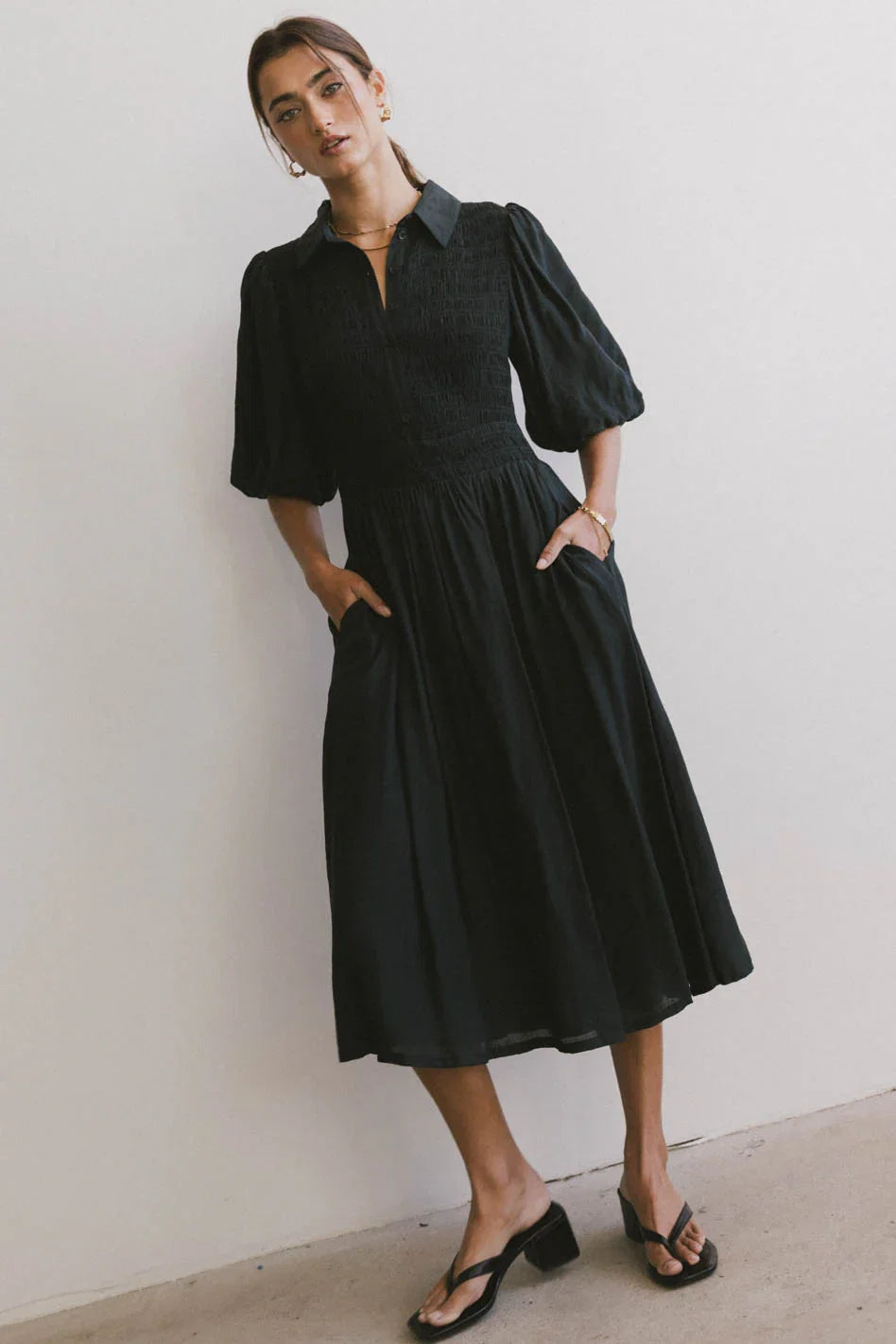 Belen Midi Dress in Dark Teal FINAL SALE