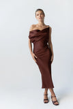 Marcella Satin Midi Dress