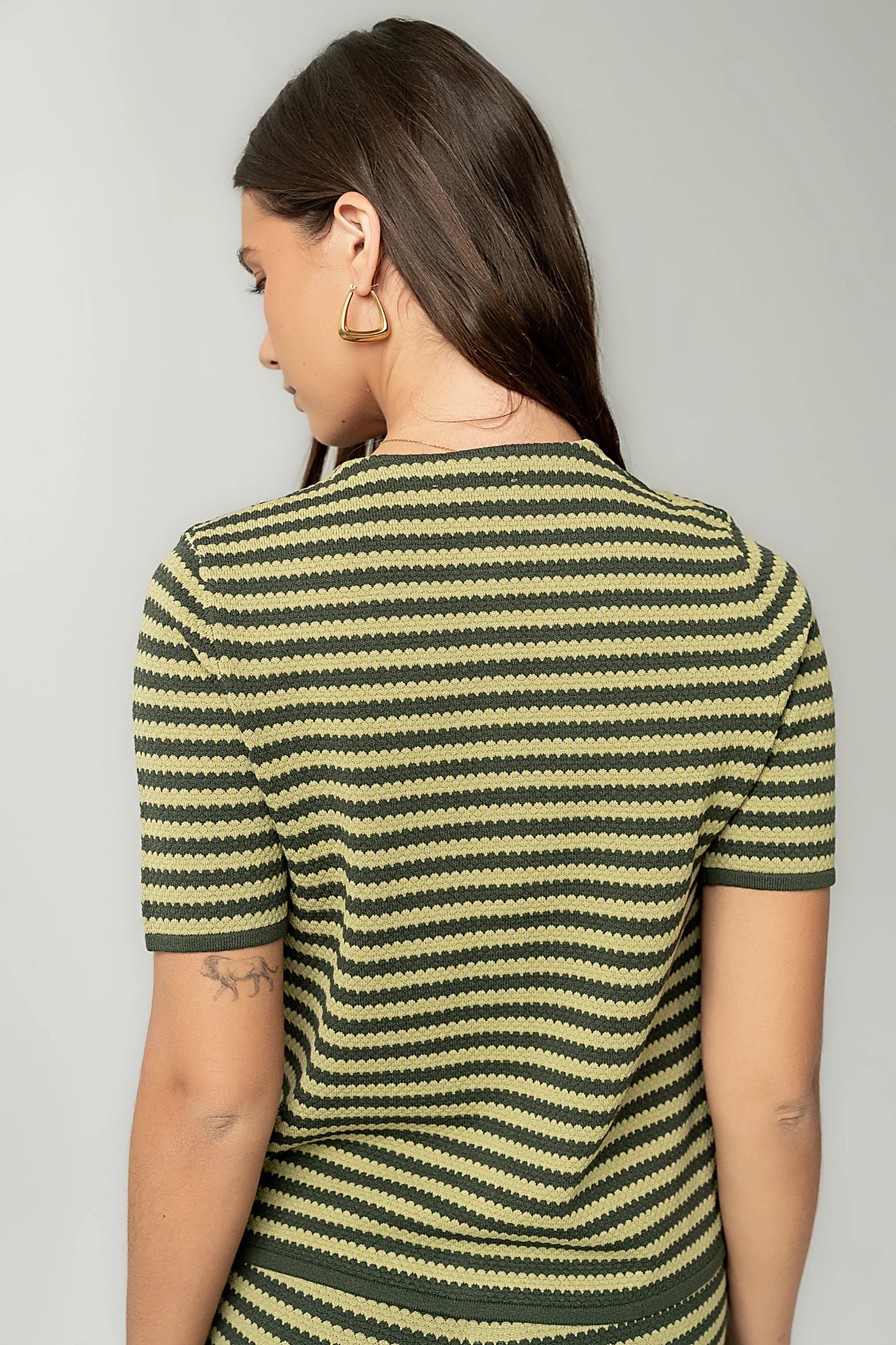 Ireland Striped Top in Green FINAL SALE