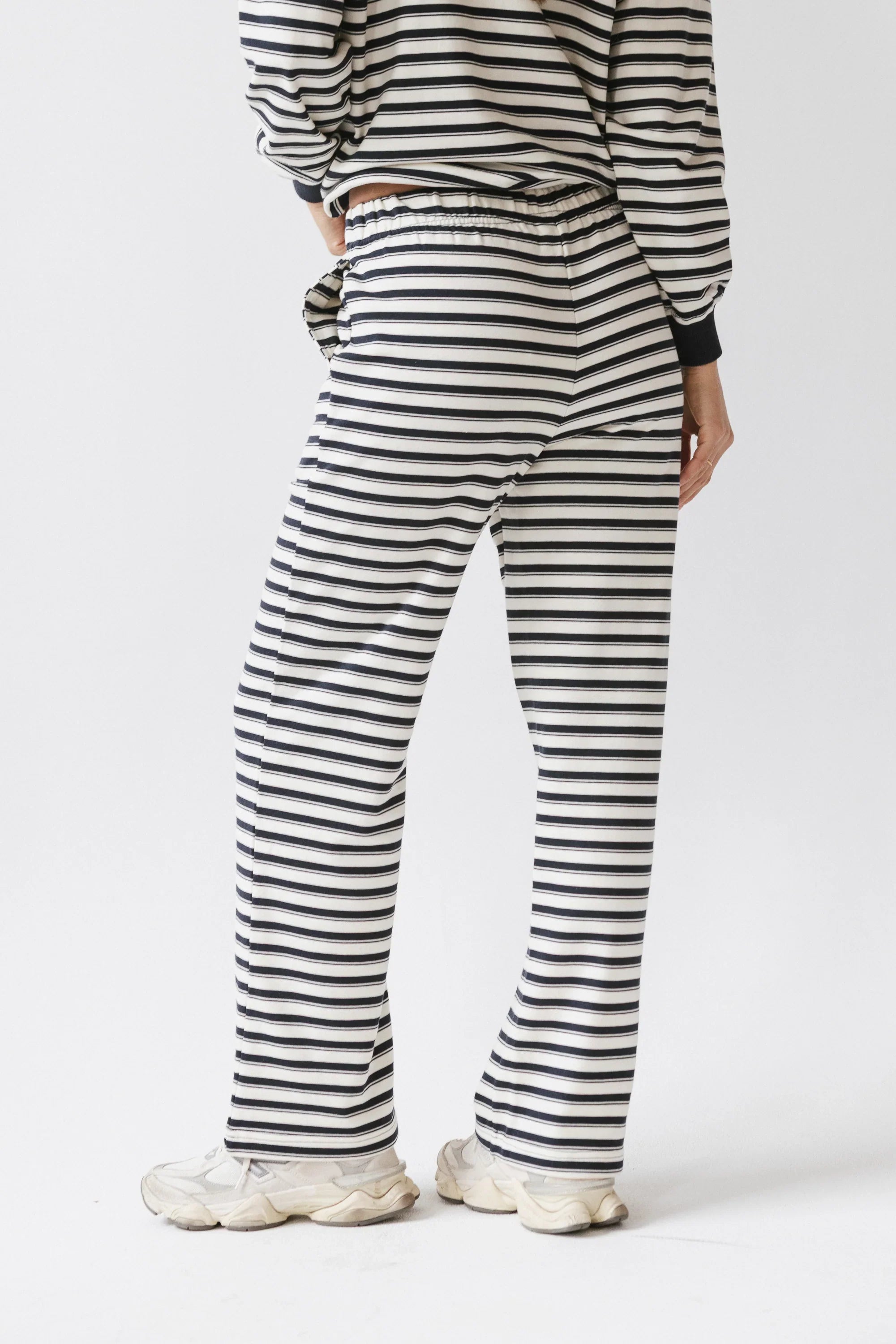 Taya Striped Wide Leg Pants in Navy FINAL SALE