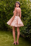 A1347 SHORT SEQUIN FLORAL PRINT A LINE DRESS Andrea Leo