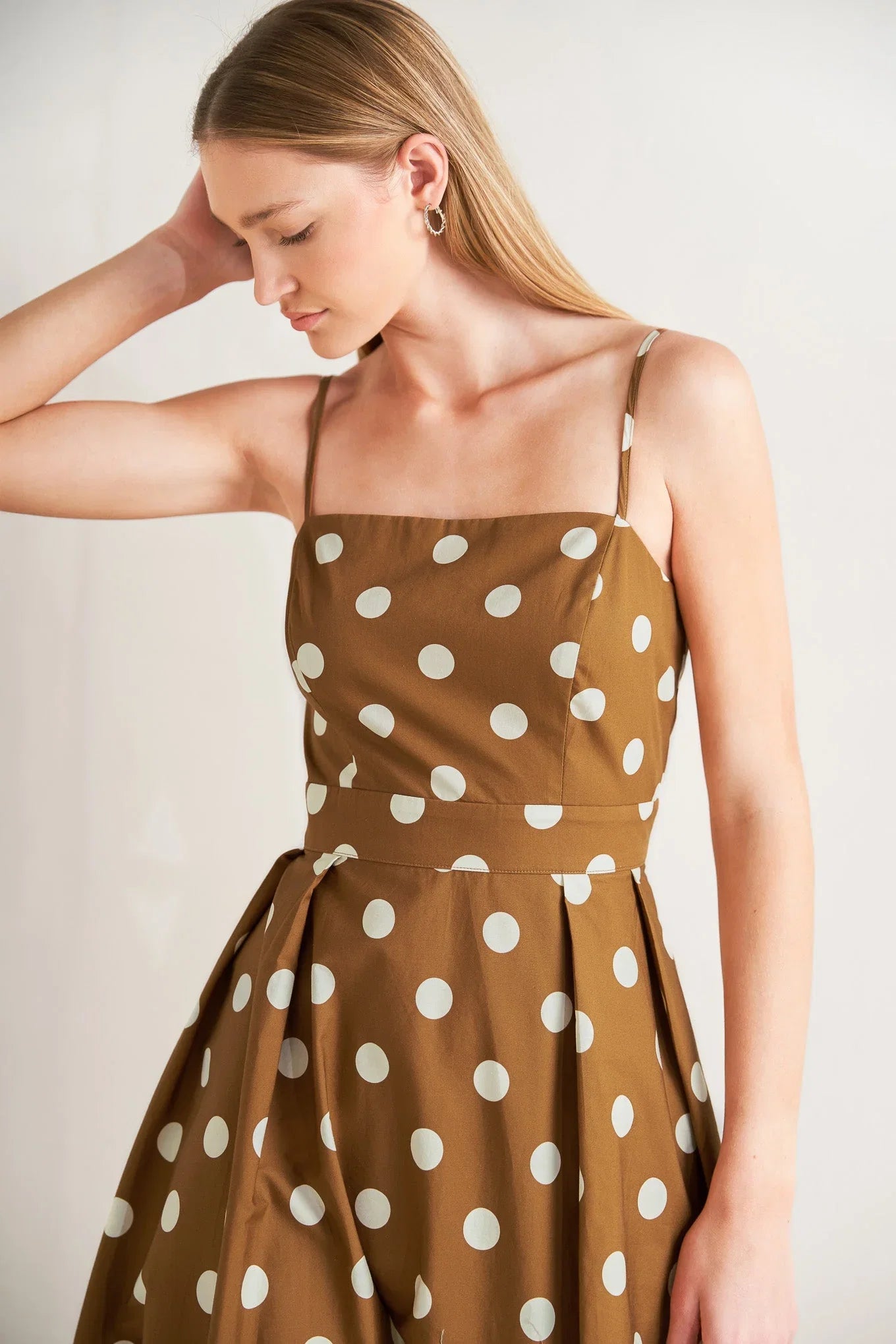 ESPRESSO DREAM POLKA DOT MIDI DRESS