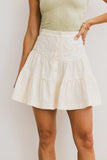Skyler Tiered Mini Skirt in Cream FINAL SALE